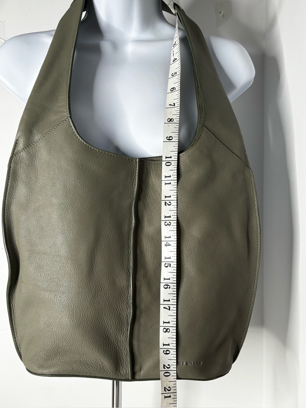 Lucky Brand Olive Green Leather Hobo Shoulder Bag - Picture 7 of 7